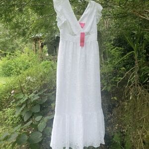 Lilly Pulitzer White Maxi Dress with Ruffle Sleeves